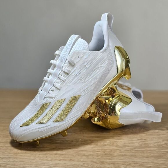 Adidas Adizero Football Cleats Gold White Men's Sz 14 Primeknit GX5122 Freak New - Picture 2 of 15